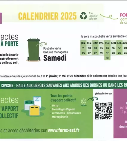 Nouvelle date de collecte 2025 des ordures ménagère